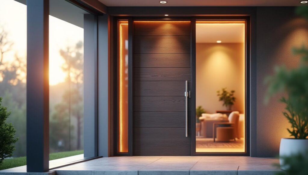 découvrez notre porte d'entrée isolante qui réduit vos pertes de chaleur de 20%, améliorant ainsi votre confort thermique tout en réalisant des économies d'énergie.