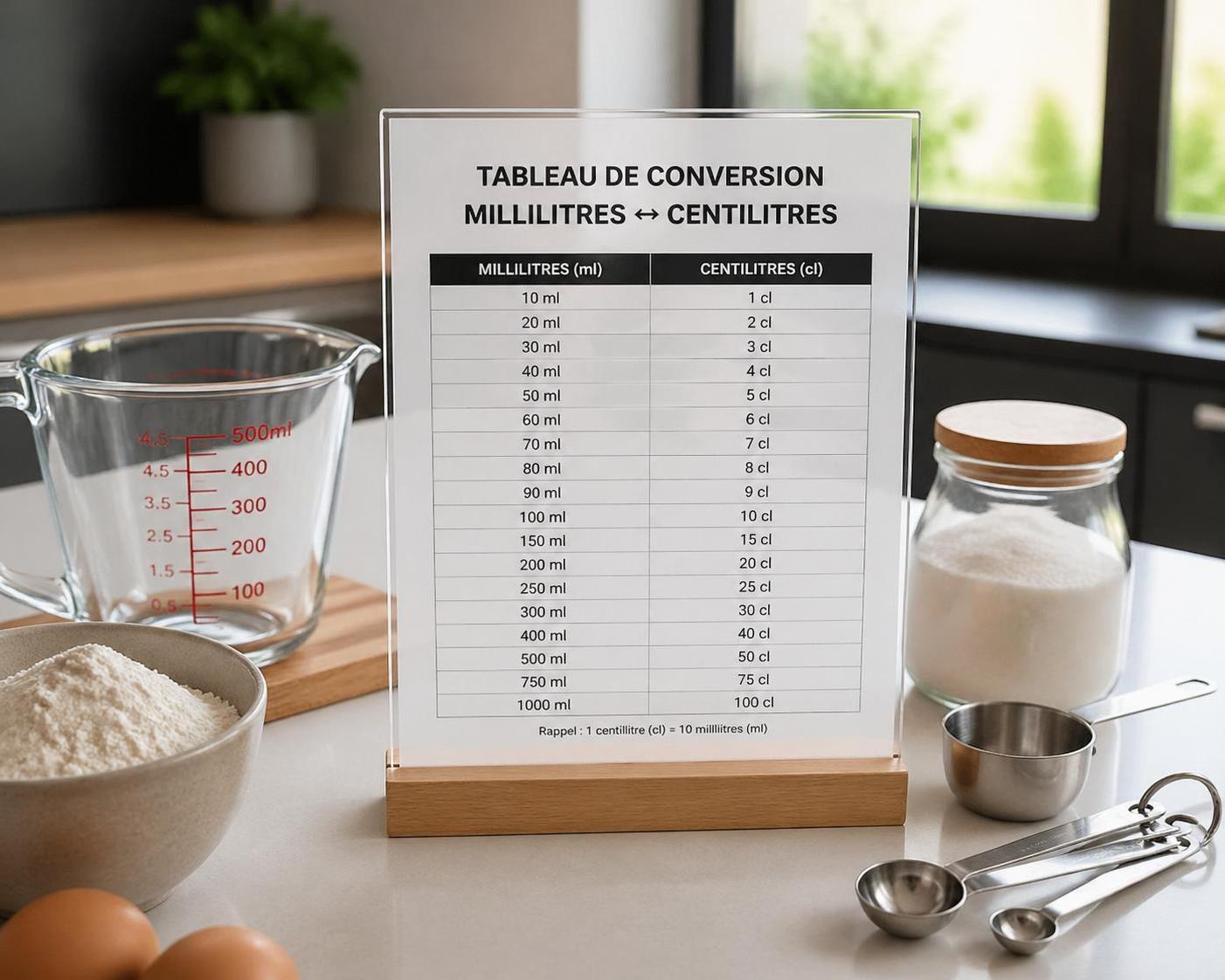 découvrez comment convertir rapidement 100 ml en cl pour réussir toutes vos préparations sans erreur. guide pratique et astuces faciles pour des mesures précises.