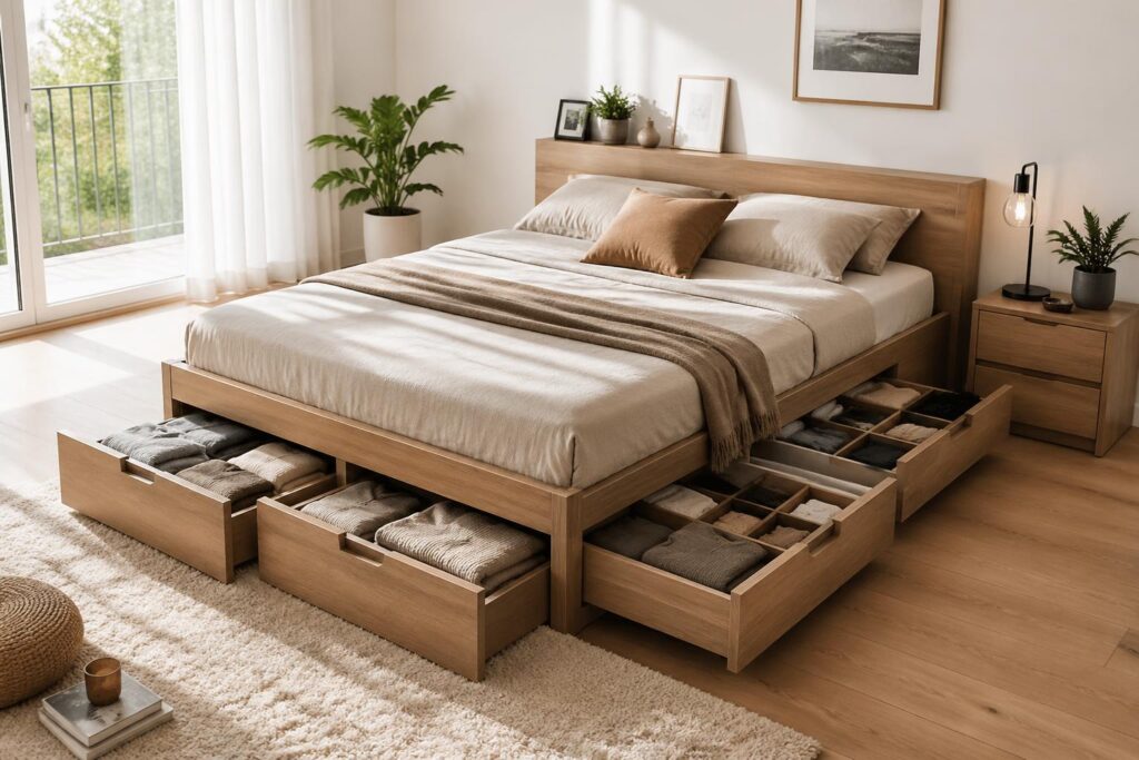 découvrez comment un lit avec rangement peut transformer votre chambre en un espace ordonné et optimisé. gagnez de la place tout en gardant tout à portée de main grâce à cette solution pratique et esthétique.