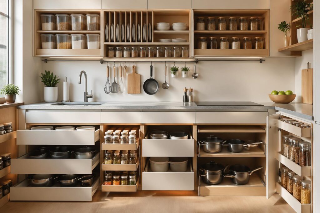 découvrez des astuces ingénieuses pour optimiser le rangement de votre cuisine, gagner de l'espace et rendre votre espace plus fonctionnel et agréable.