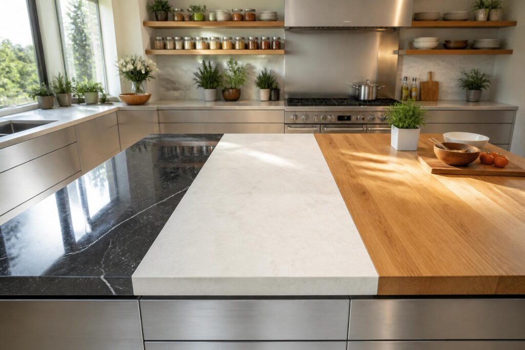 découvrez comment choisir le plan de travail idéal pour votre cuisine en comparant le granit, le quartz et le bois afin de créer un espace unique, esthétique et fonctionnel.