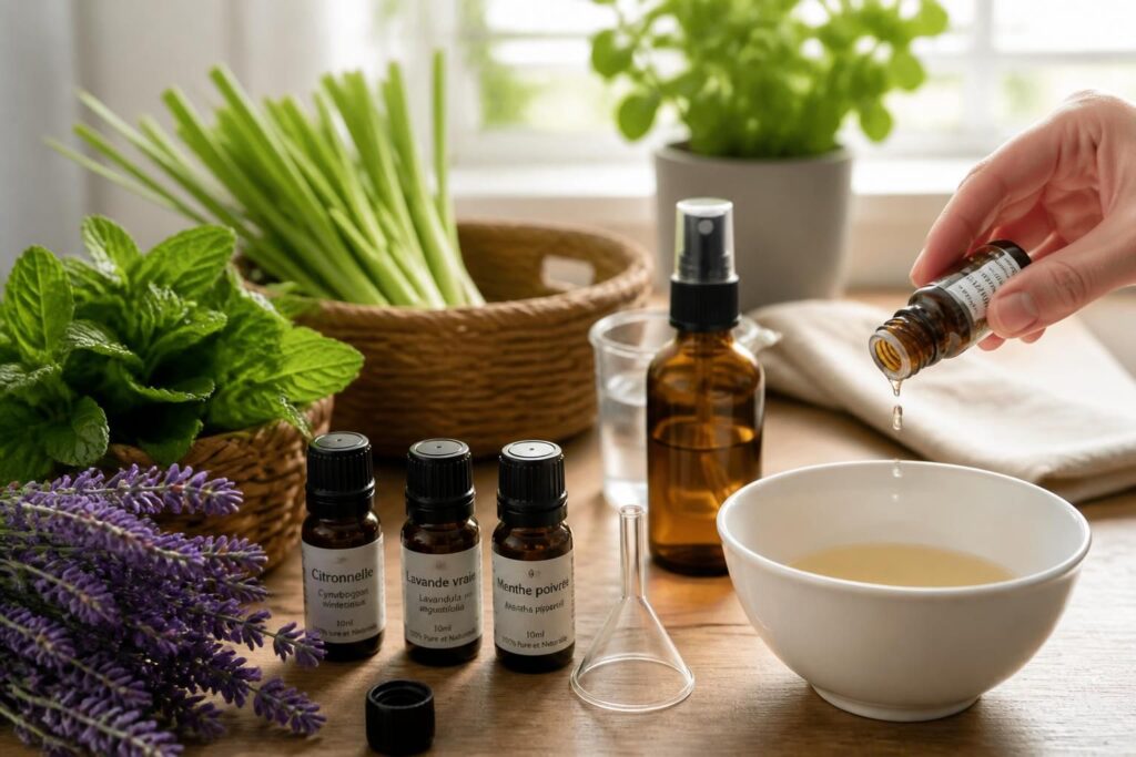 découvrez des recettes simples et efficaces pour préparer votre répulsif naturel anti-moustiques à base d'huiles essentielles, facile à réaliser chez vous pour protéger toute la famille.