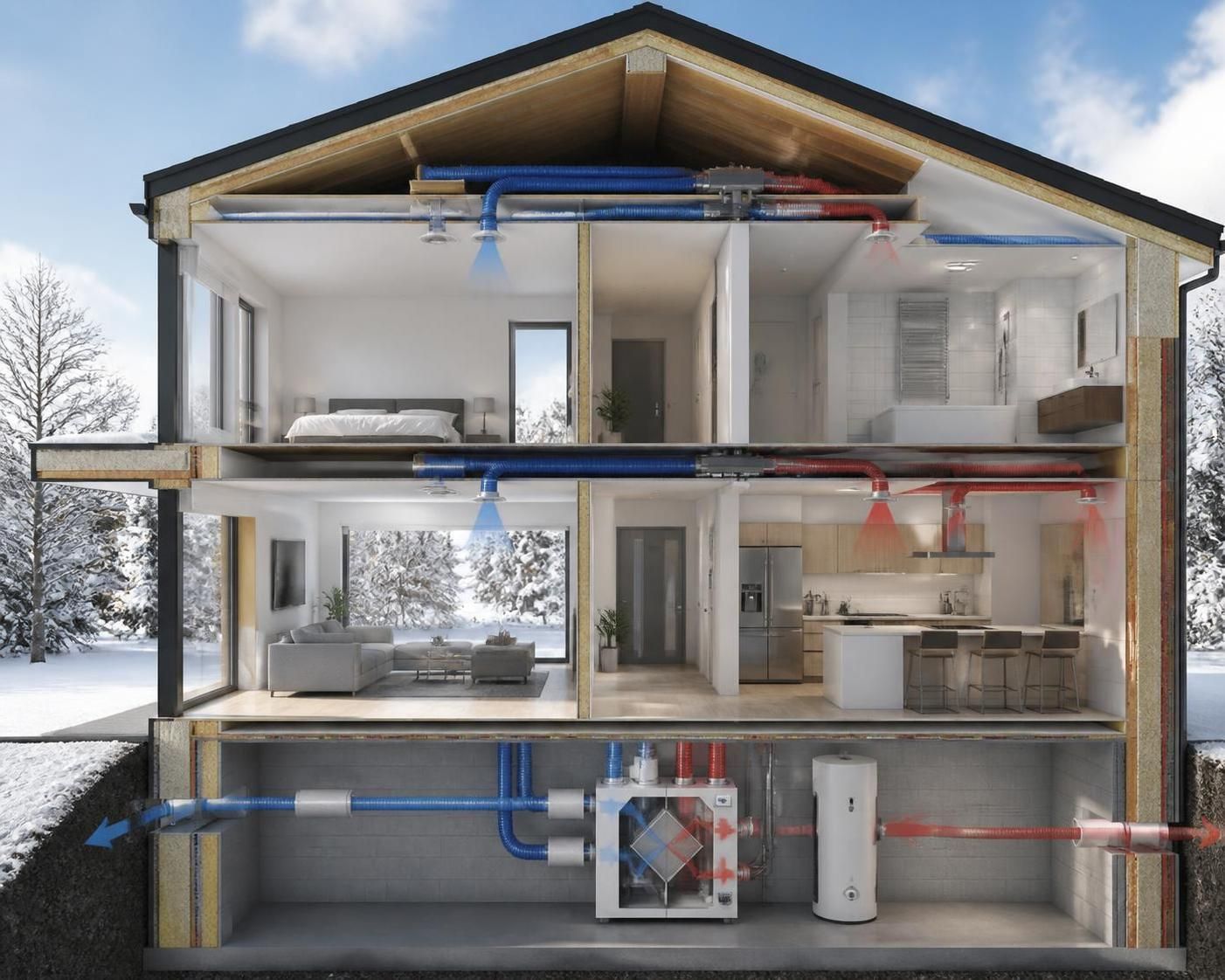 Tout savoir sur la VMC double flux : principes, mécanismes et contraintes 2 découvrez tout sur la vmc double flux : principe de fonctionnement, mécanismes essentiels et contraintes à considérer pour une ventilation efficace et économique.